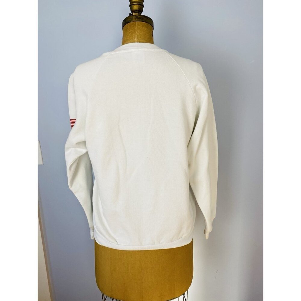 Vintage CNN Crewneck Sweatshirt Flag Sleeve Mens Large Cable News Cotton 90s USA - Picture 2 of 12